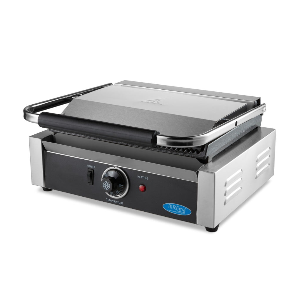 Grill contact - rainuré - plaque de gril simple - 33,5 cm