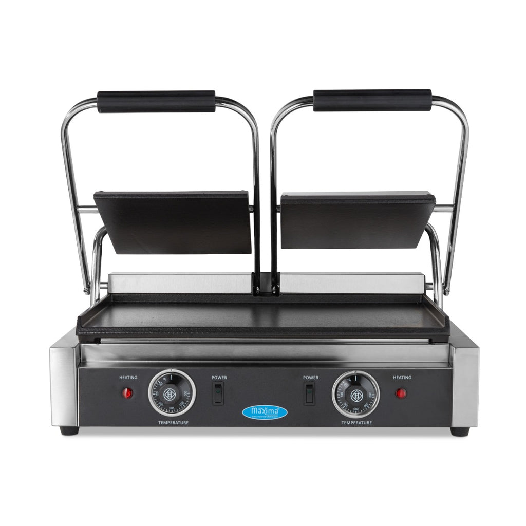 Grill contact - lisse - plaque de gril double - 2 x 22 cm