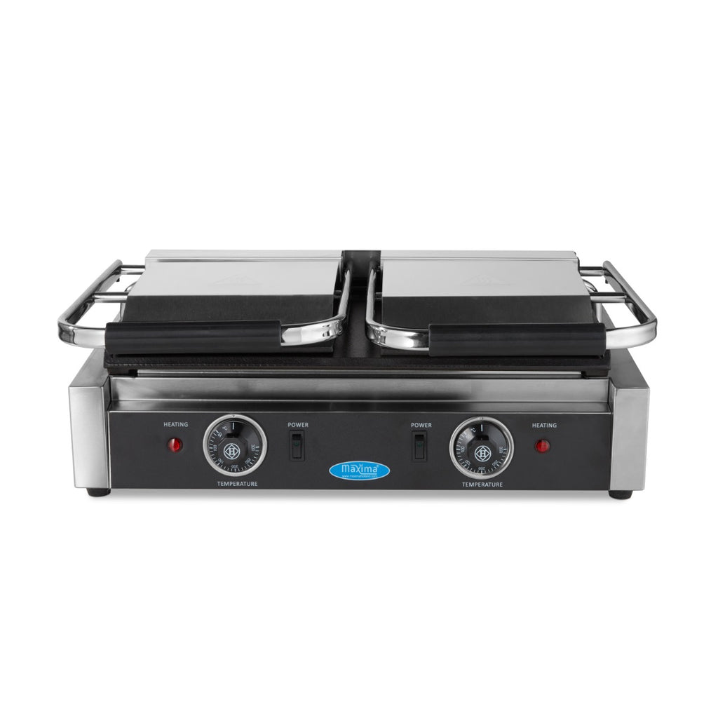 Grill contact - lisse - plaque de gril double - 2 x 22 cm