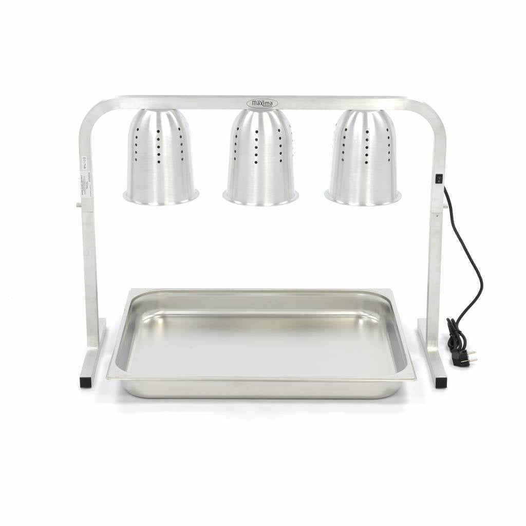 Lampe chauffante - 3 lampes - incl 3 lampes et 1 récipient 2/1 GN