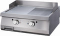 Heavy Duty plaque de gril - demi-rainuré - unité double - 70 cm de profondeur - gaz