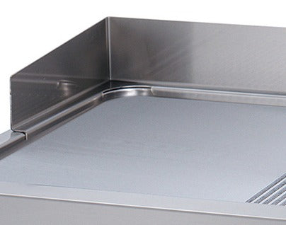 Premium plaque de gril - demi-rainuré - unité double - profondeur 90 cm - gaz