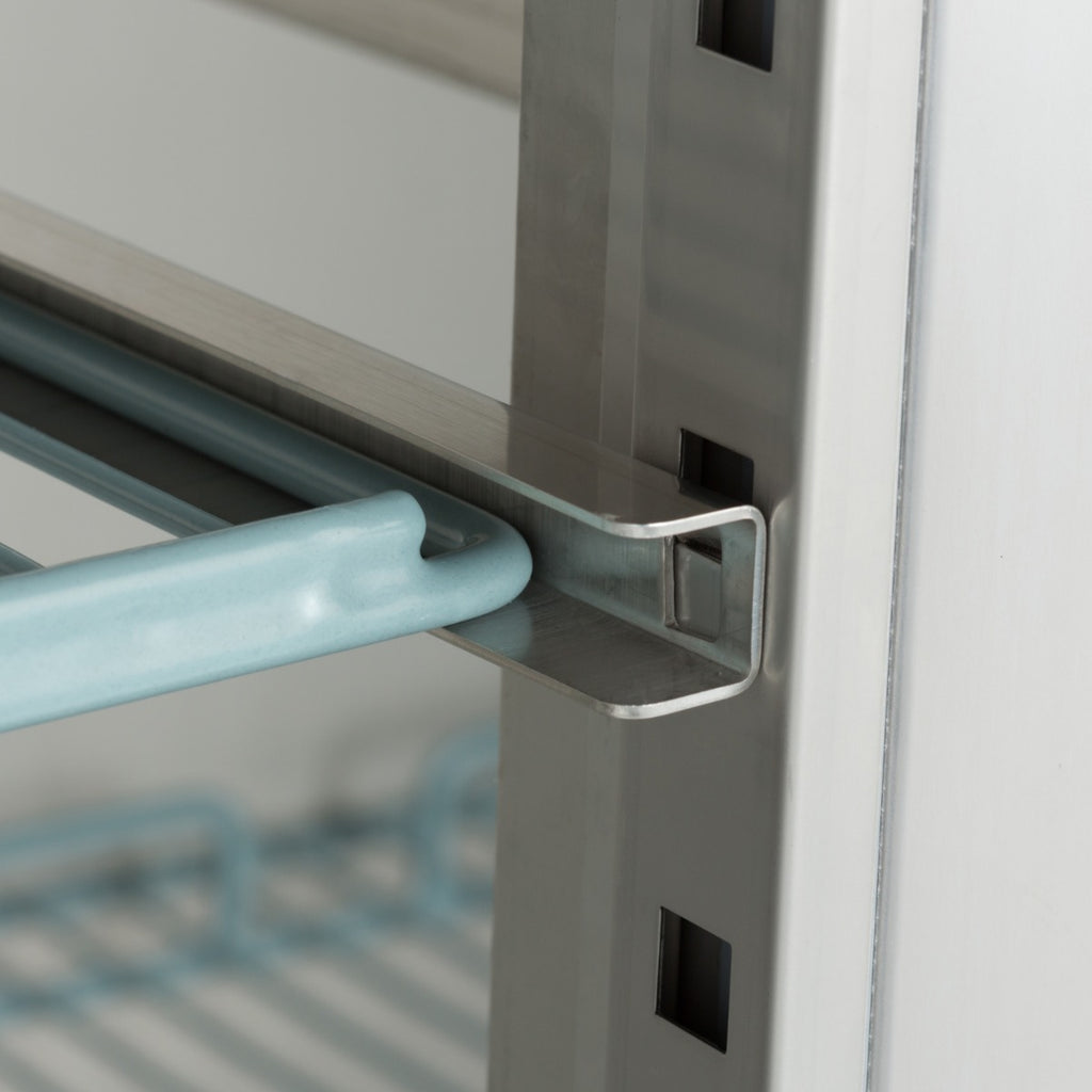 Réfrigérateur - 700 L - 3 étagères réglables (2/1 GN) - sur roulettes - acier inoxydable