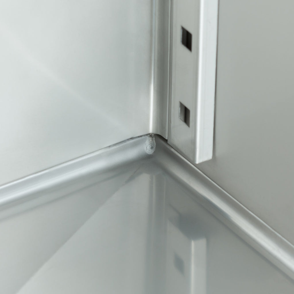 Réfrigérateur - 700 L - 3 étagères réglables (2/1 GN) - sur roulettes - acier inoxydable