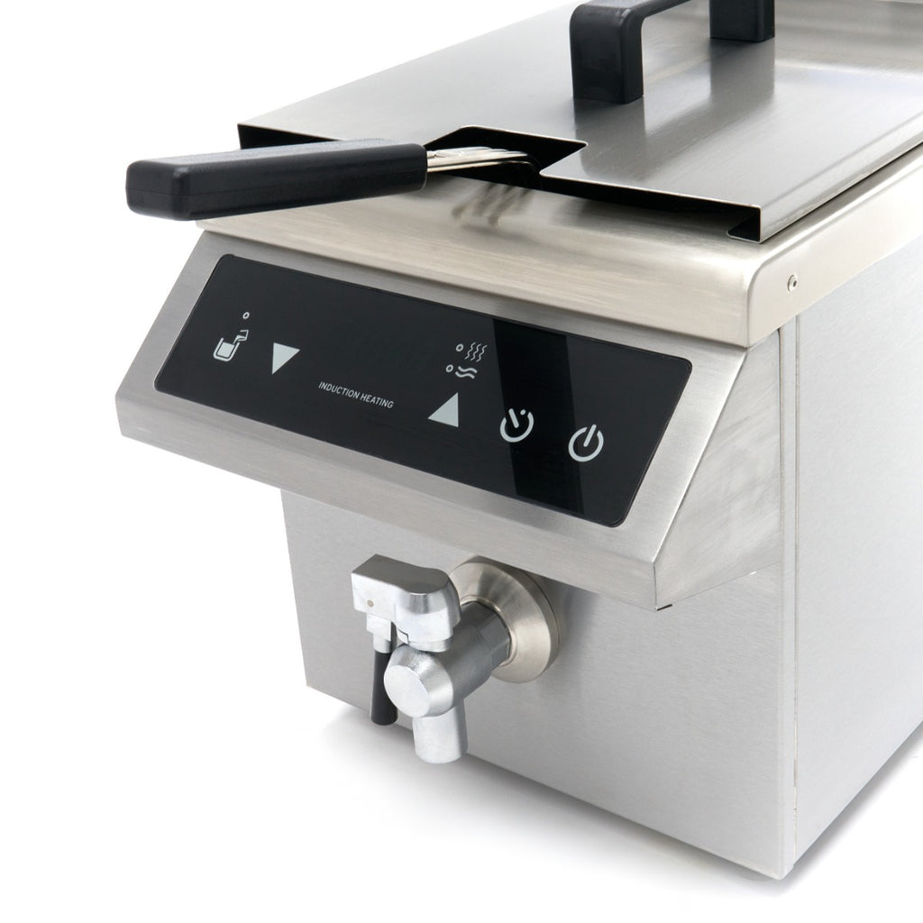 Friteuse - 8 L - 1 panier - induction - avec robinet de vidange