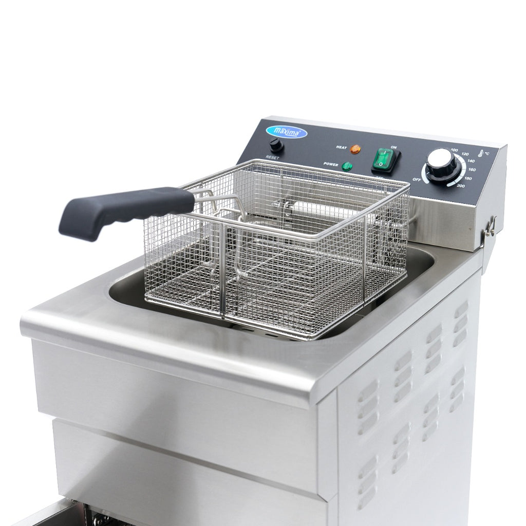 Friteuse - 16 L - 1 panier - avec robinet de vidange et support - 230V