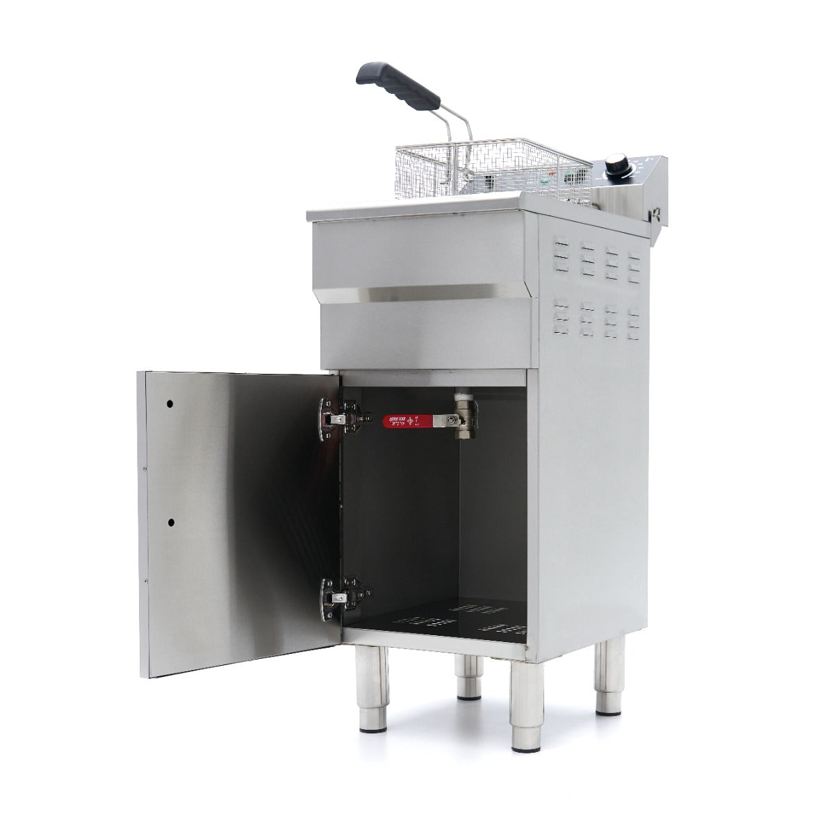 Friteuse - 16 L - 1 panier - avec robinet de vidange et support - 230V