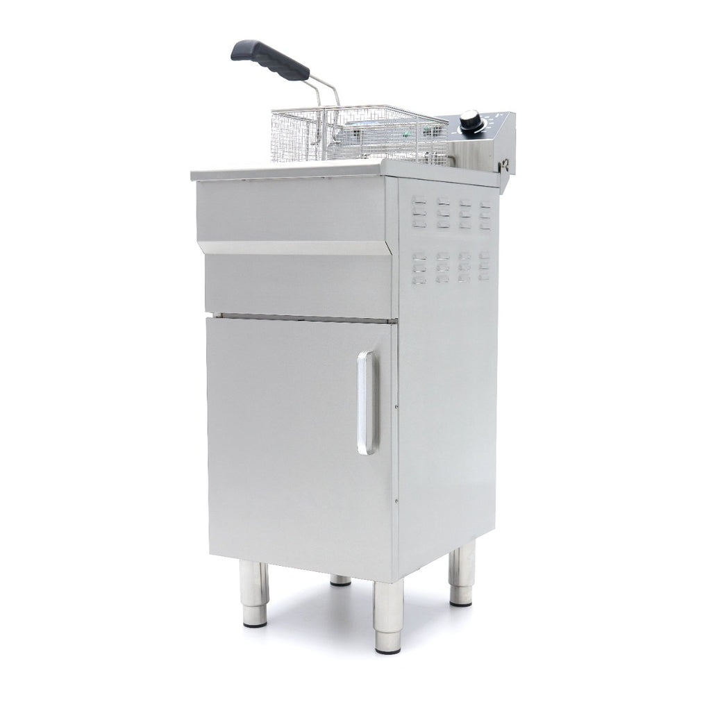 Friteuse - 16 L - 1 panier - avec robinet de vidange et support - 230V
