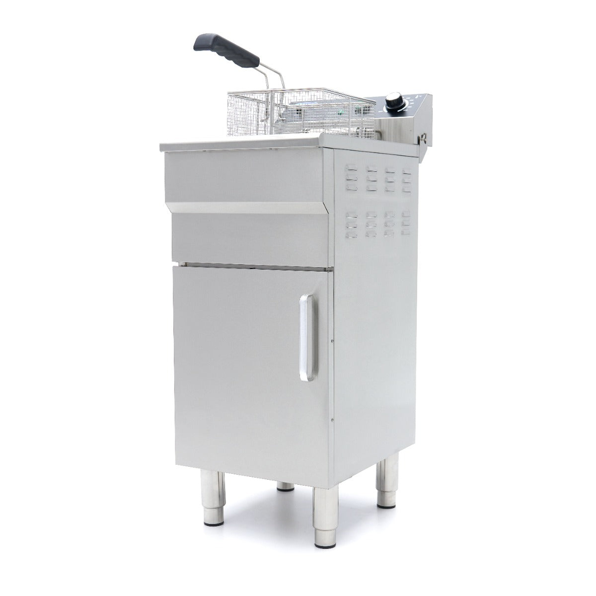 Friteuse - 16 L - 1 panier - avec robinet de vidange et support - 230V