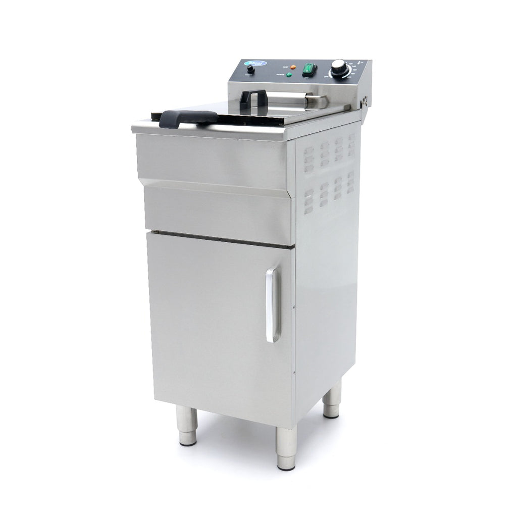 Friteuse - 16 L - 1 panier - avec robinet de vidange et support - 230V