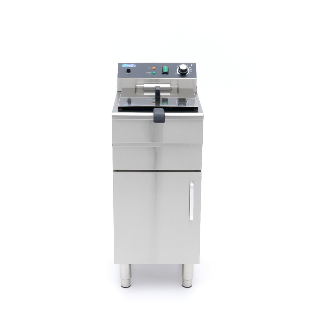 Friteuse - 16 L - 1 panier - avec robinet de vidange et support - 230V