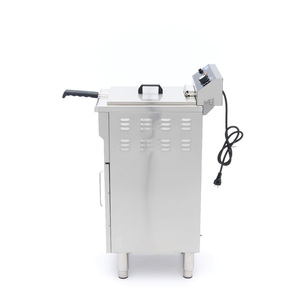Friteuse - 16 L - 1 panier - avec robinet de vidange et support - 230V