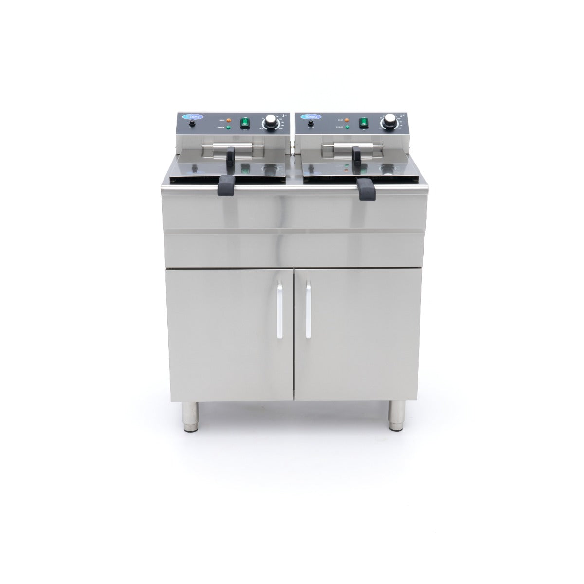 Friteuse - 2 x 16 L - 2 paniers - avec robinet de vidange et support - 230V