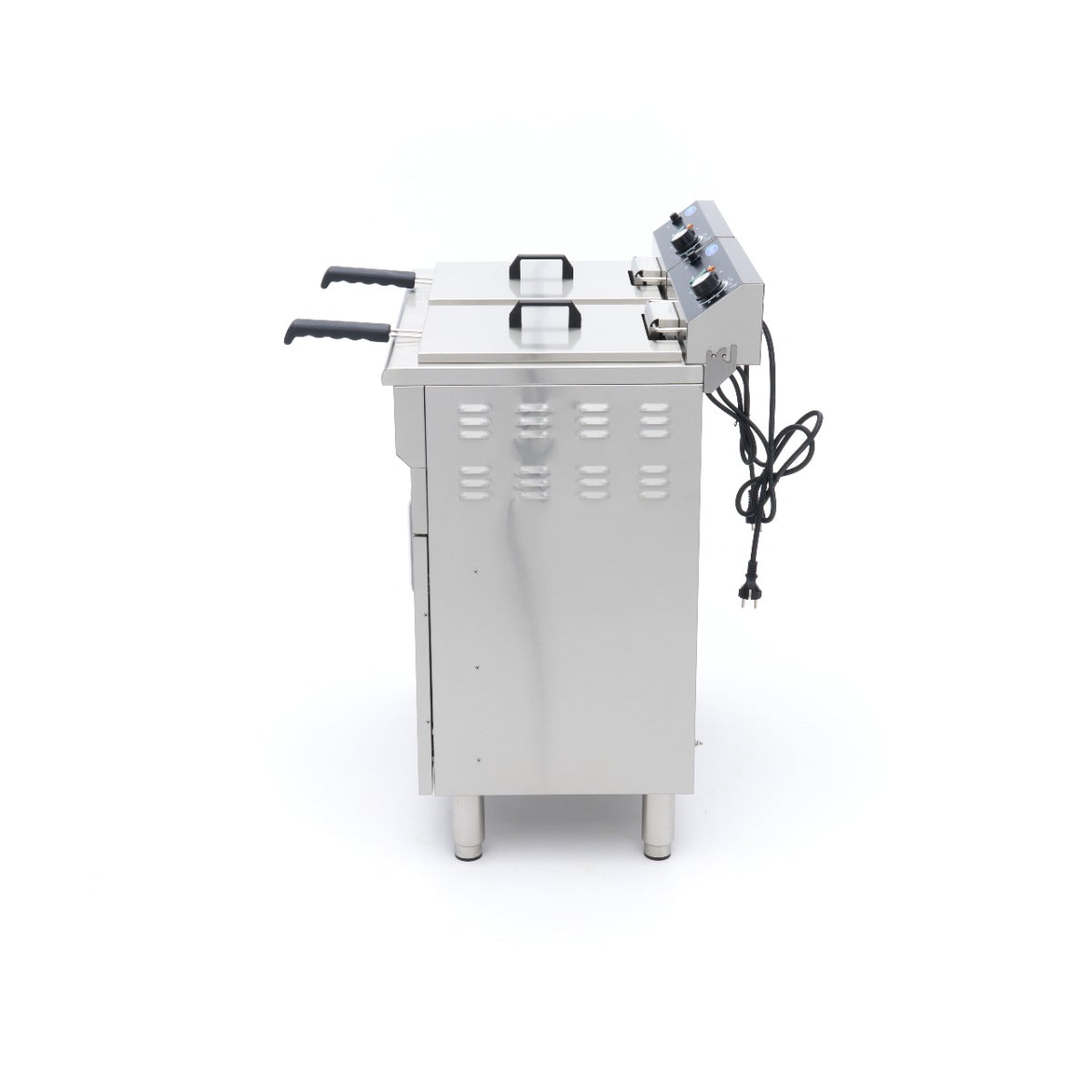 Friteuse - 2 x 16 L - 2 paniers - avec robinet de vidange et support - 230V