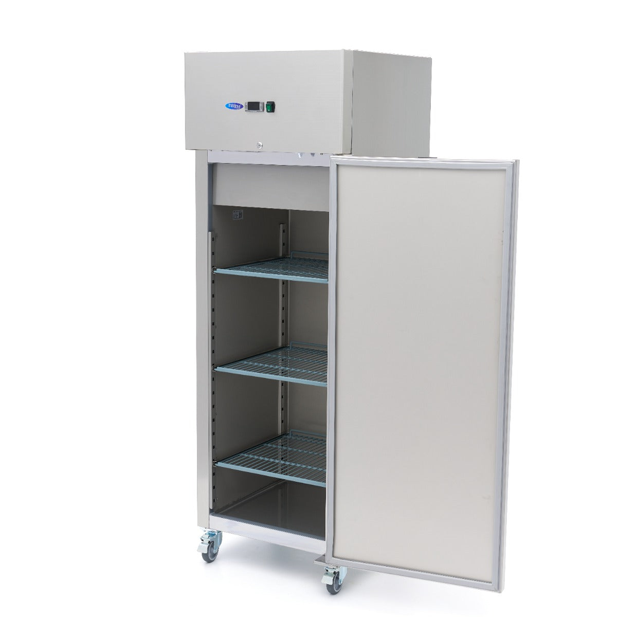 Réfrigérateur - 400 L - 3 étagères réglables (1/1 GN) - acier inoxydable - sur roulettes