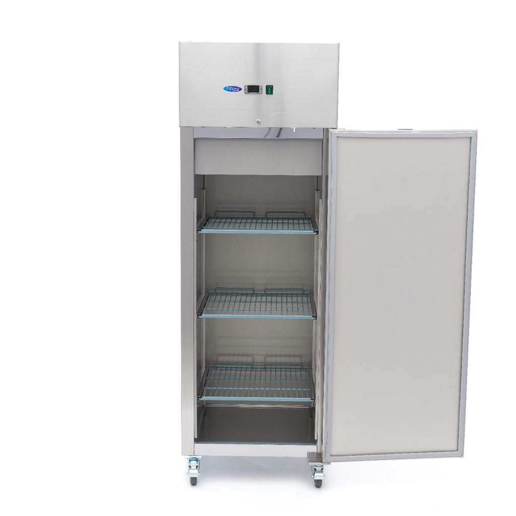Réfrigérateur - 400 L - 3 étagères réglables (1/1 GN) - acier inoxydable - sur roulettes