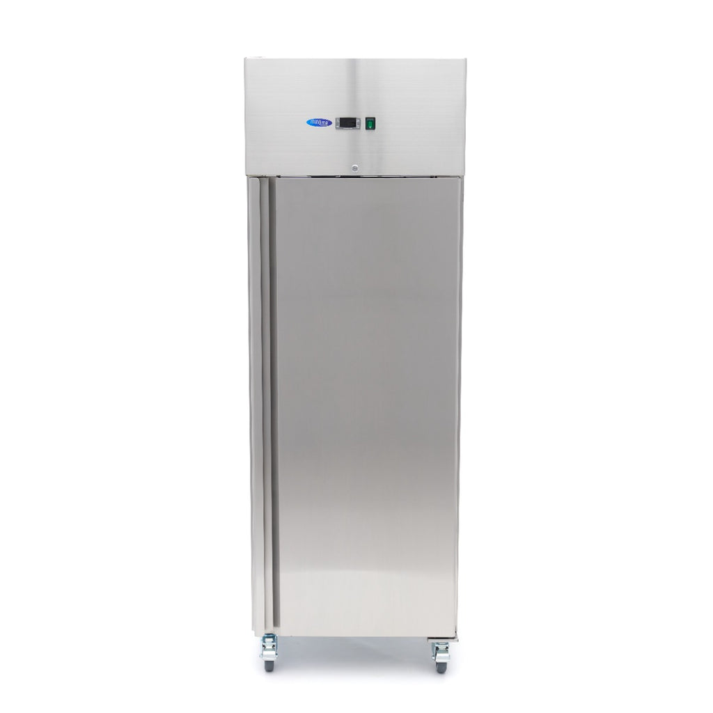 Réfrigérateur - 400 L - 3 étagères réglables (1/1 GN) - acier inoxydable - sur roulettes