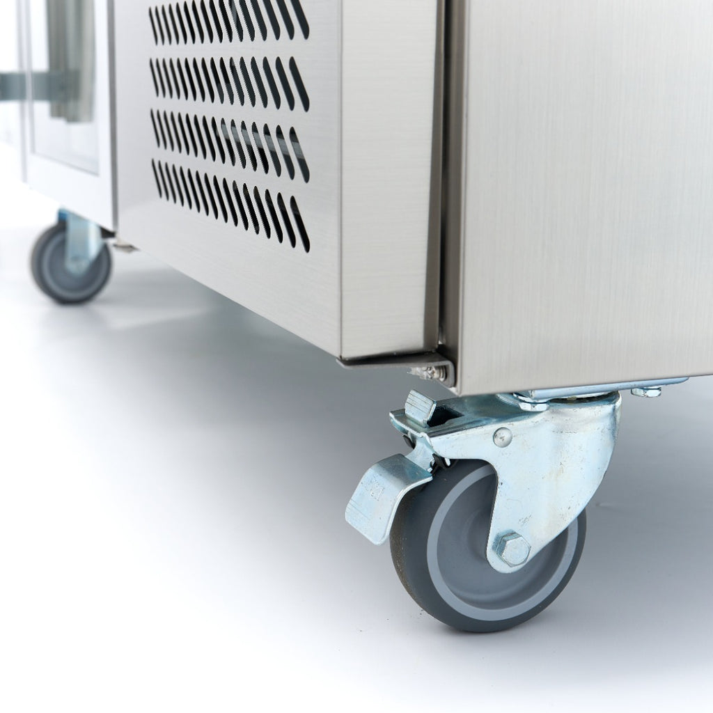 Réfrigérateur de comptoir - 223 cm - 4 portes vitrées
