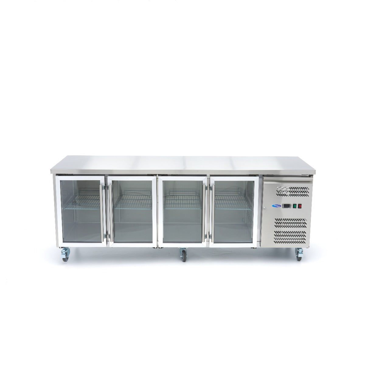 Réfrigérateur de comptoir - 223 cm - 4 portes vitrées