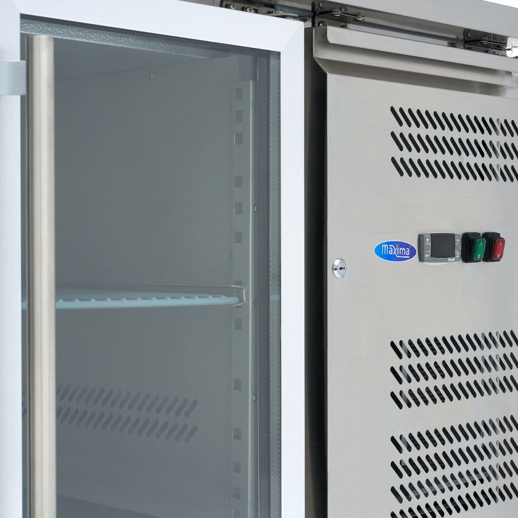 Réfrigérateur de comptoir - 180 cm - 3 portes vitrées