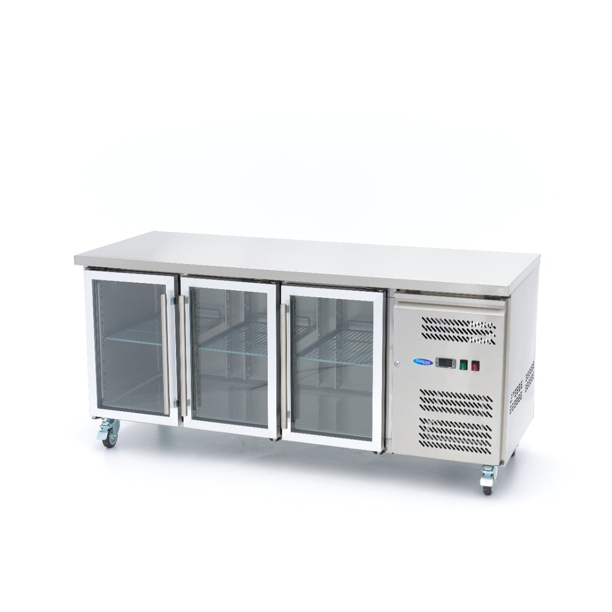 Réfrigérateur de comptoir - 180 cm - 3 portes vitrées
