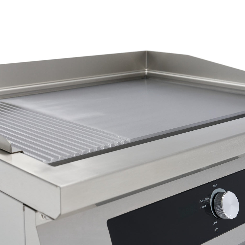 Plancha à induction 700 - lisse et rainurée - 5 000 W - double