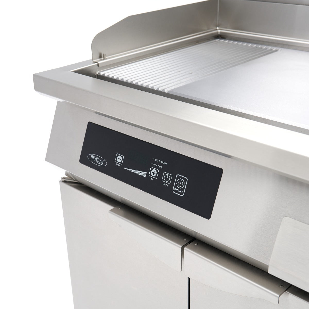 Plancha à induction 700 - lisse et rainurée - 10 000 W - double - avec support