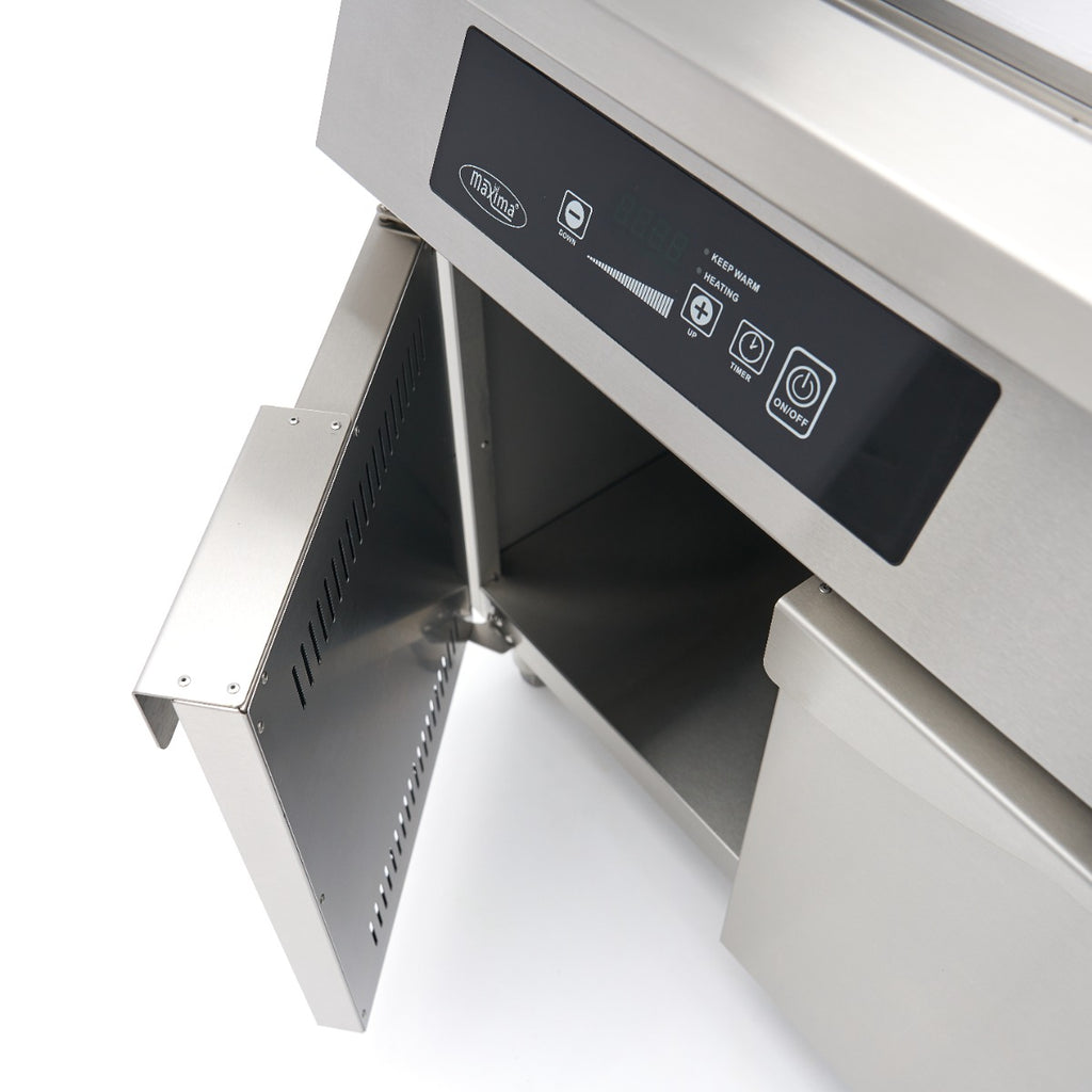 Plancha à induction 700 - lisse et rainurée - 10 000 W - double - avec support