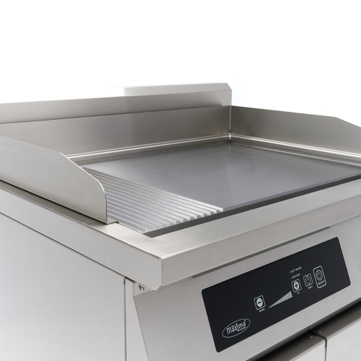 Plancha à induction 700 - lisse et rainurée - 10 000 W - double - avec support