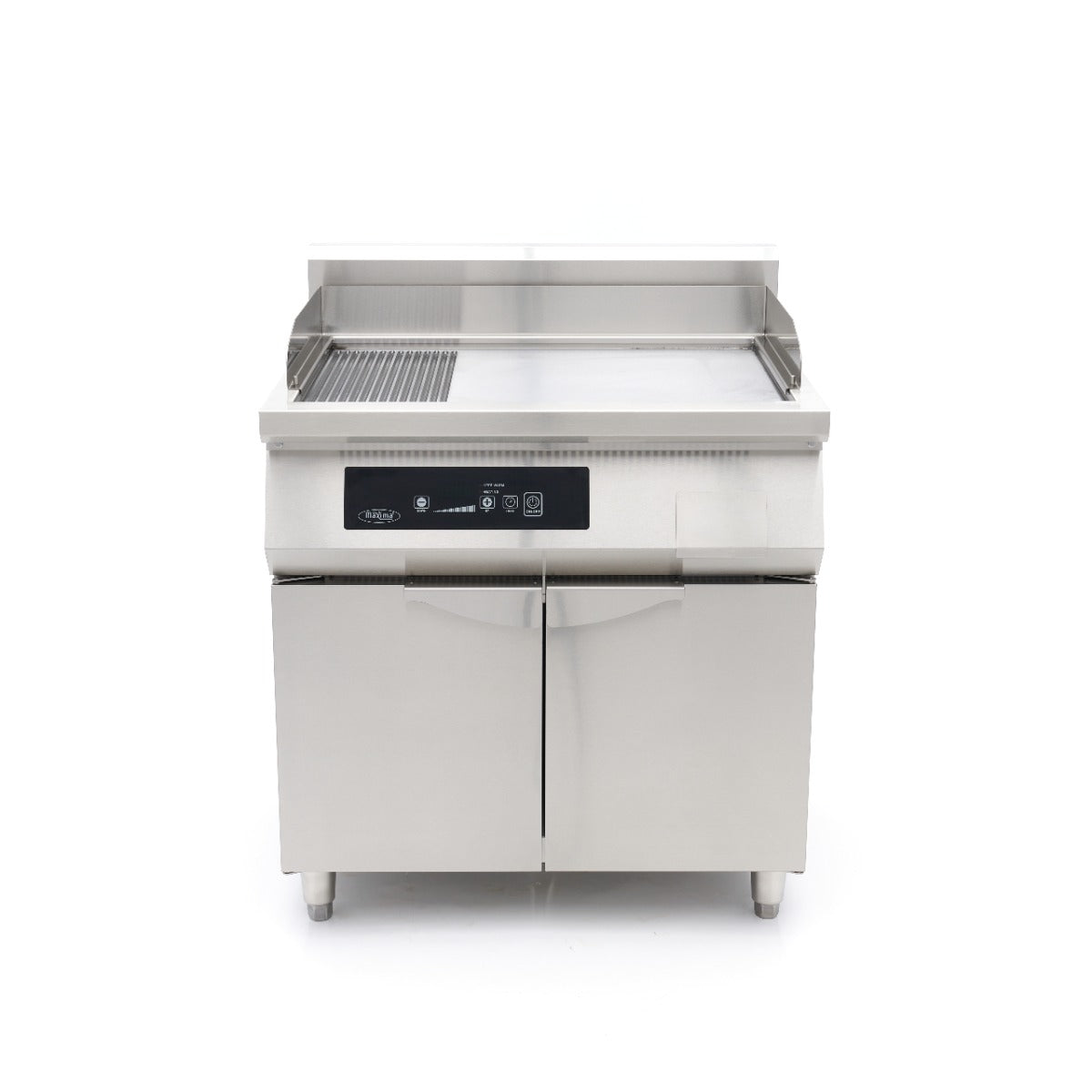 Plancha à induction 700 - lisse et rainurée - 10 000 W - double - avec support