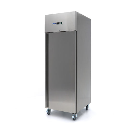 Congélateur - 600 L - 3 étagères réglables (2/1 GN) - acier inoxydable - sur roulettes