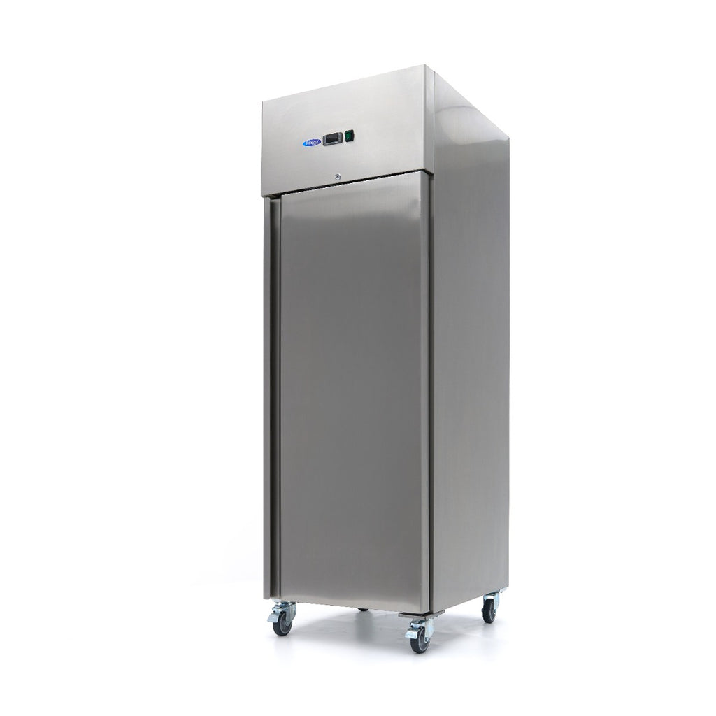 Congélateur - 400 L - 3 étagères réglables - acier inoxydable - sur roulettes