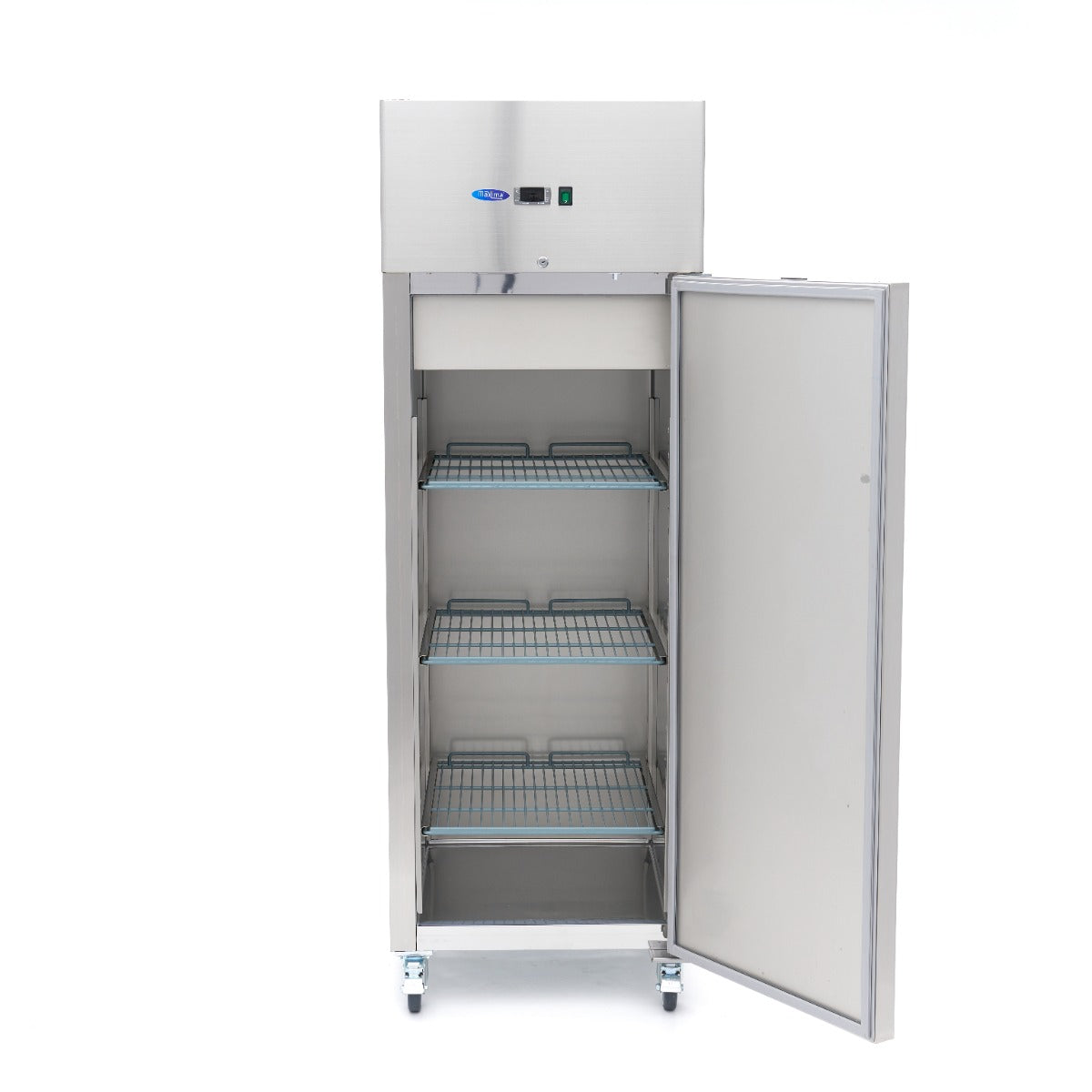 Réfrigérateur - 600 L - 3 étagères réglables (2/1 GN)  - acier inoxydable - sur roulettes
