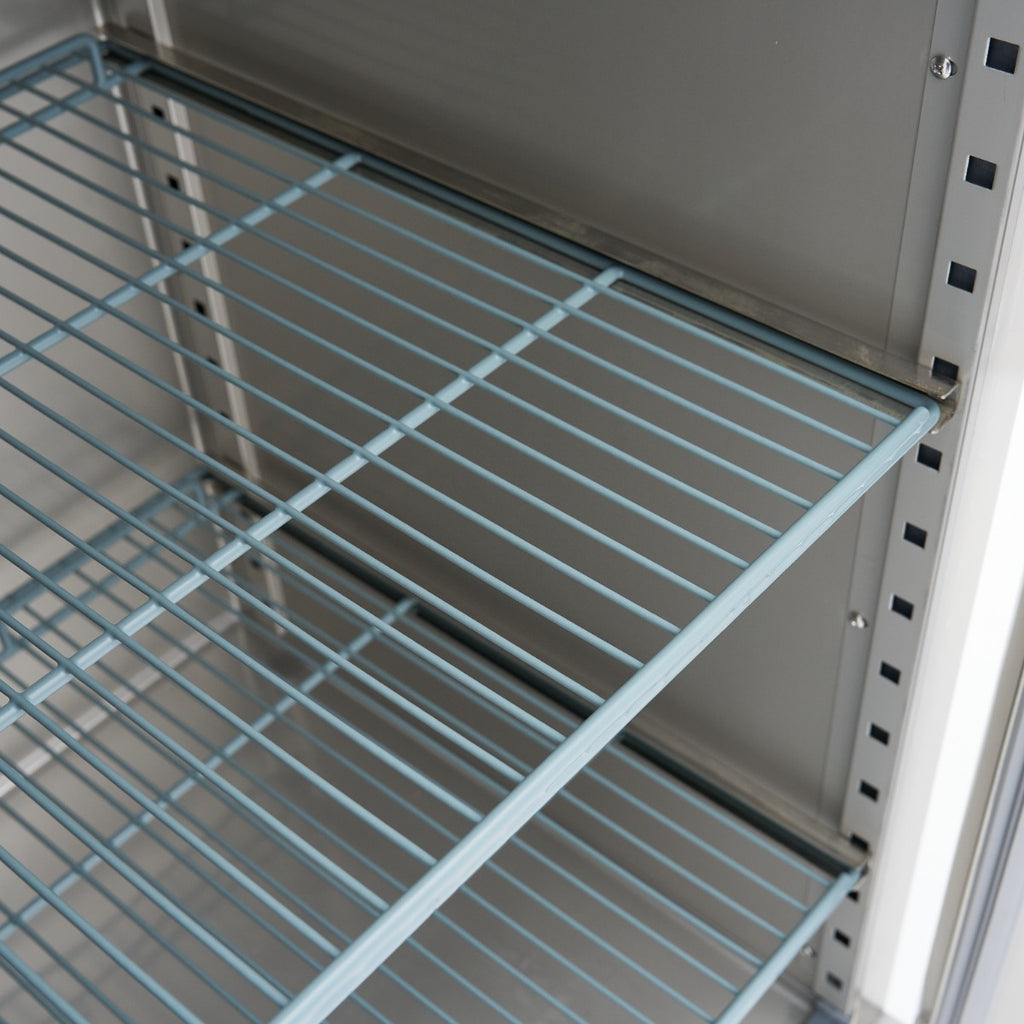 Congélateur - 600 L - 3 étagères réglables (2/1 GN) - acier inoxydable - sur roulettes