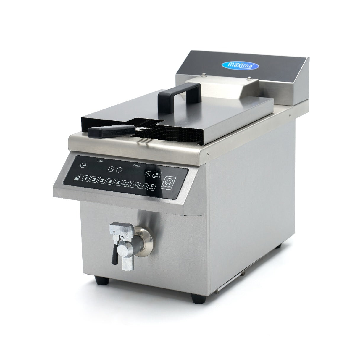 Friteuse - 8 L - 1 panier - induction - système de levage - avec robinet de vidange