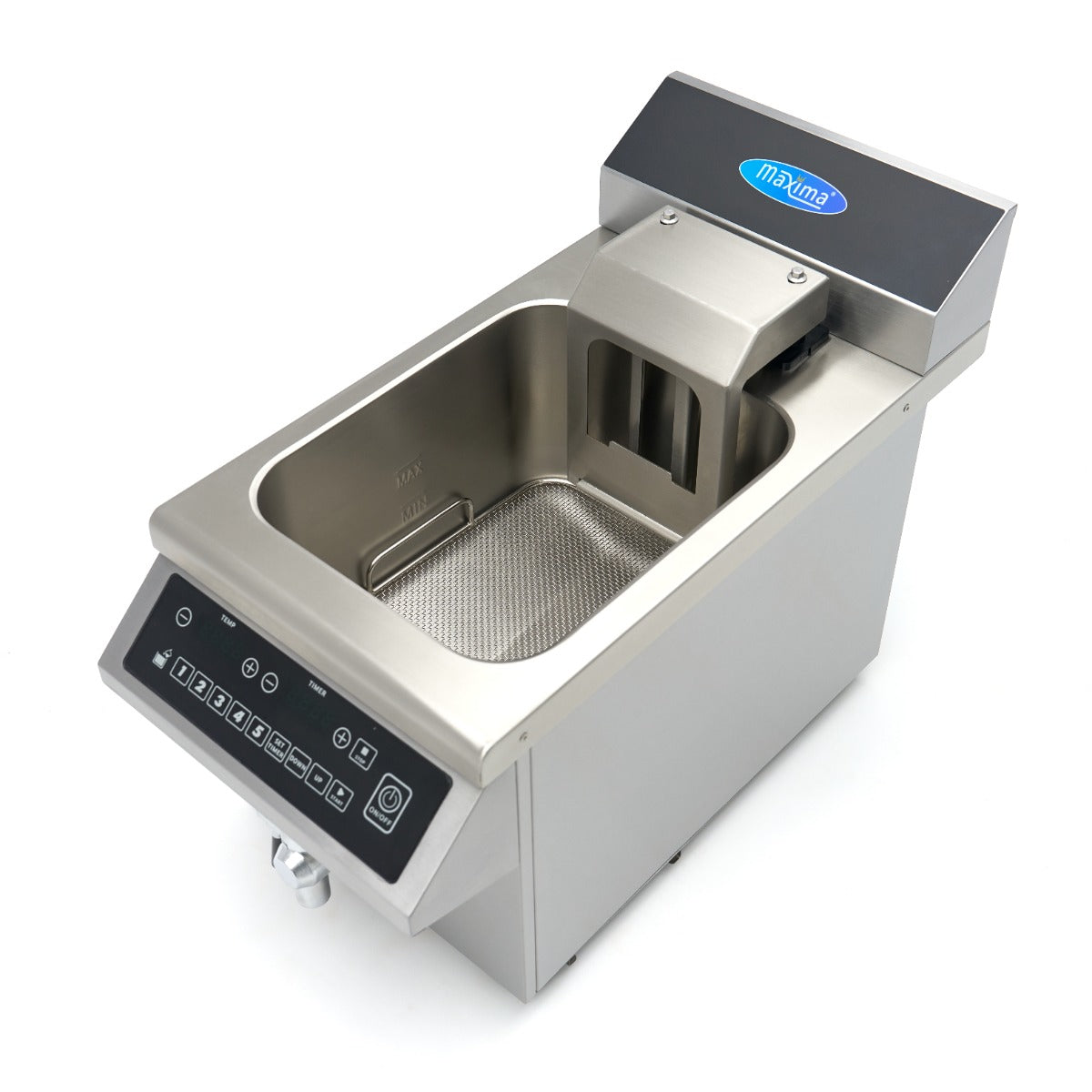 Friteuse - 8 L - 1 panier - induction - système de levage - avec robinet de vidange
