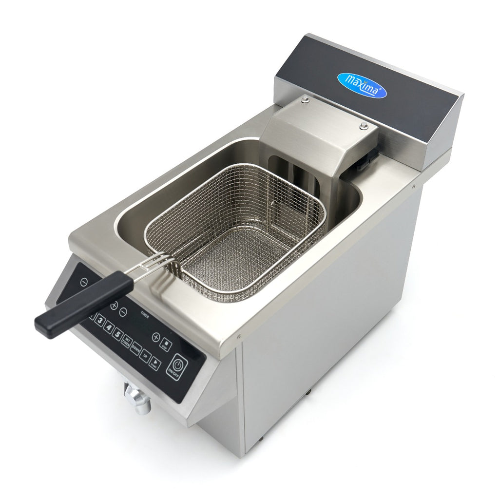 Friteuse - 8 L - 1 panier - induction - système de levage - avec robinet de vidange