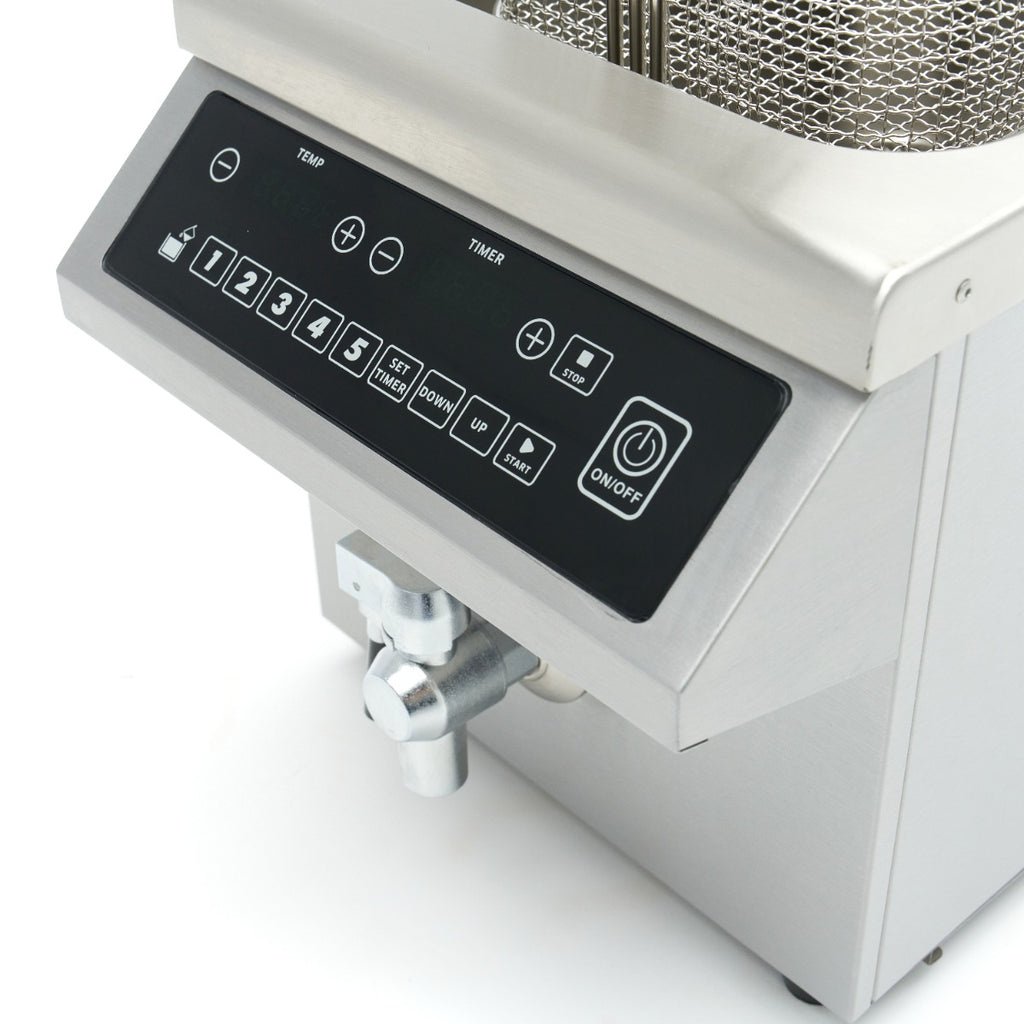 Friteuse - 8 L - 1 panier - induction - système de levage - avec robinet de vidange