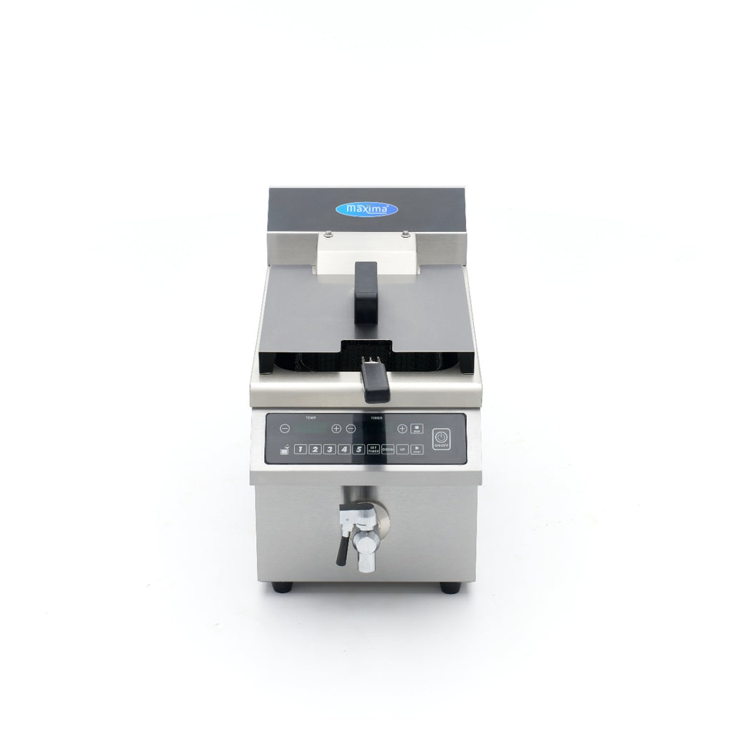 Friteuse - 8 L - 1 panier - induction - système de levage - avec robinet de vidange