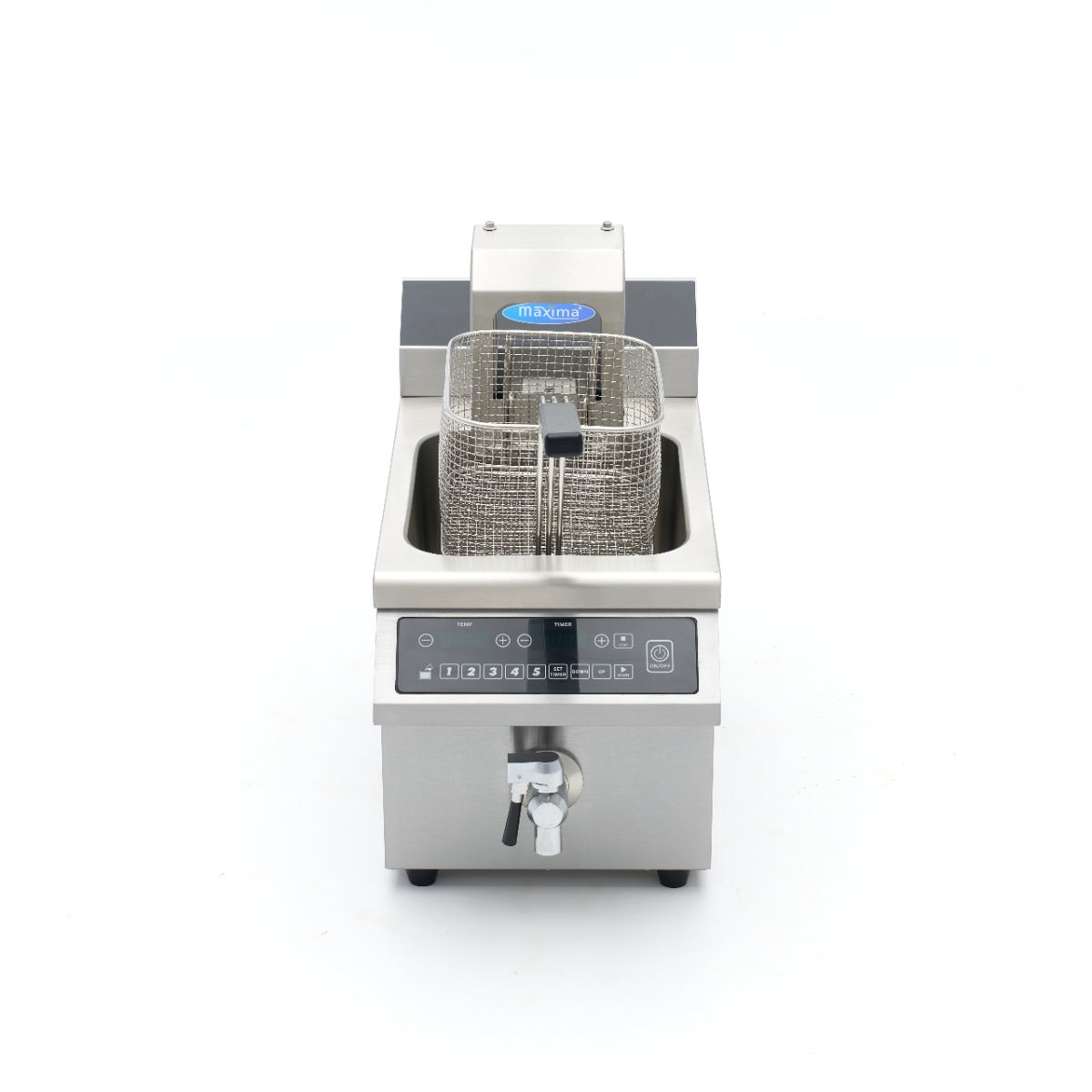 Friteuse - 8 L - 1 panier - induction - système de levage - avec robinet de vidange