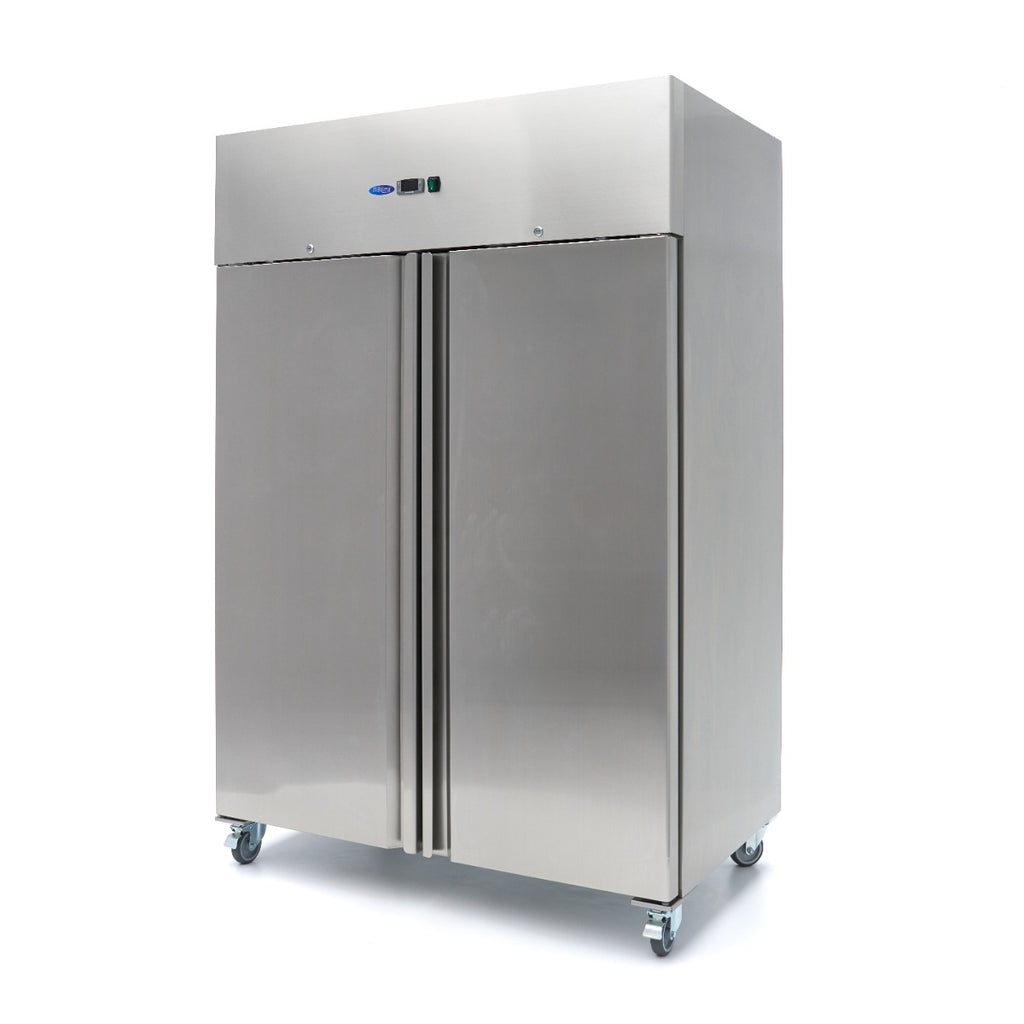 Réfrigérateur - 1200 L - 6 étagères réglables (2/1 GN) - acier inoxydable - sur roulettes