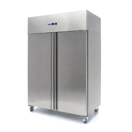 Congélateur - 1200 L - 6 étagères réglables (2/1 GN) - acier inoxydable - sur roulettes