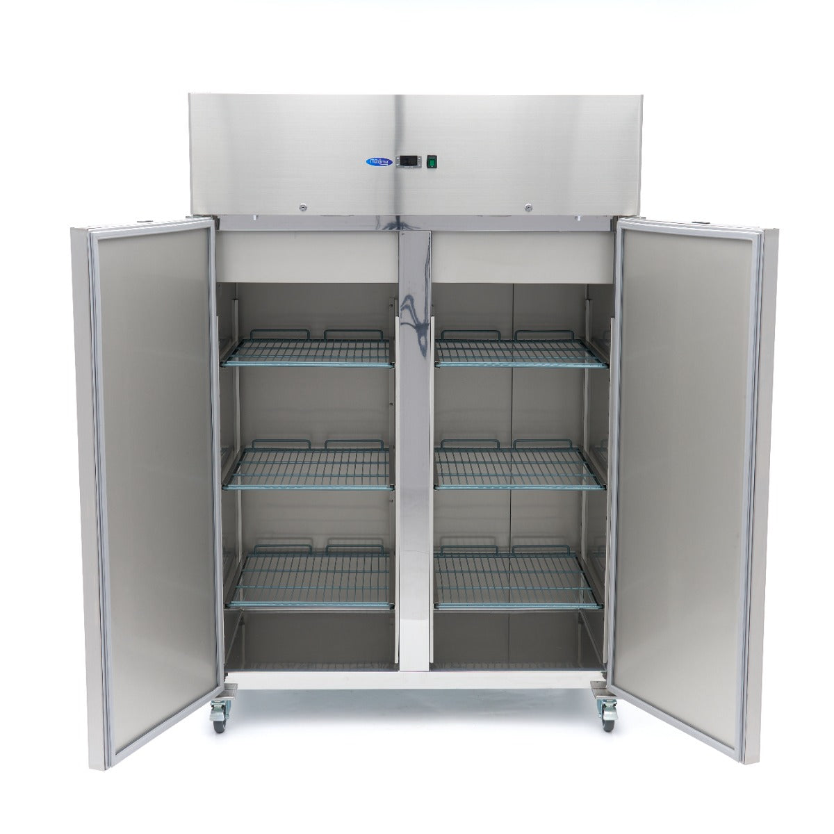 Réfrigérateur - 1200 L - 6 étagères réglables (2/1 GN) - acier inoxydable - sur roulettes