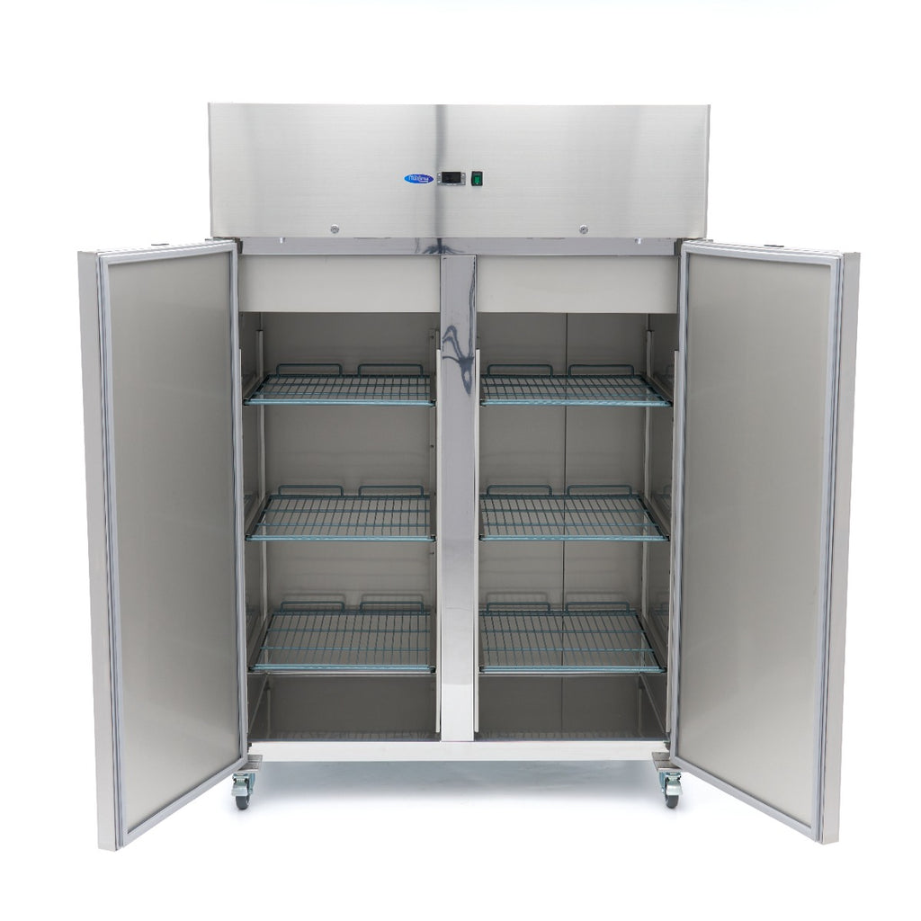 Congélateur - 1200 L - 6 étagères réglables (2/1 GN) - acier inoxydable - sur roulettes