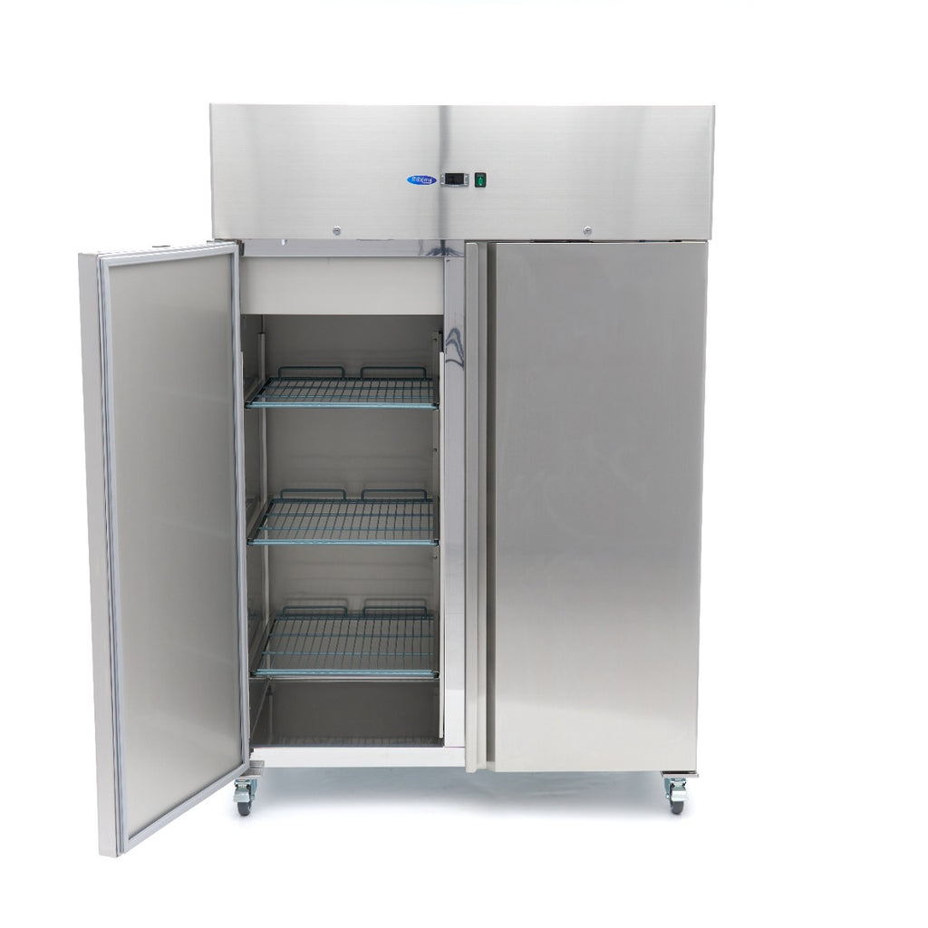 Congélateur - 1200 L - 6 étagères réglables (2/1 GN) - acier inoxydable - sur roulettes