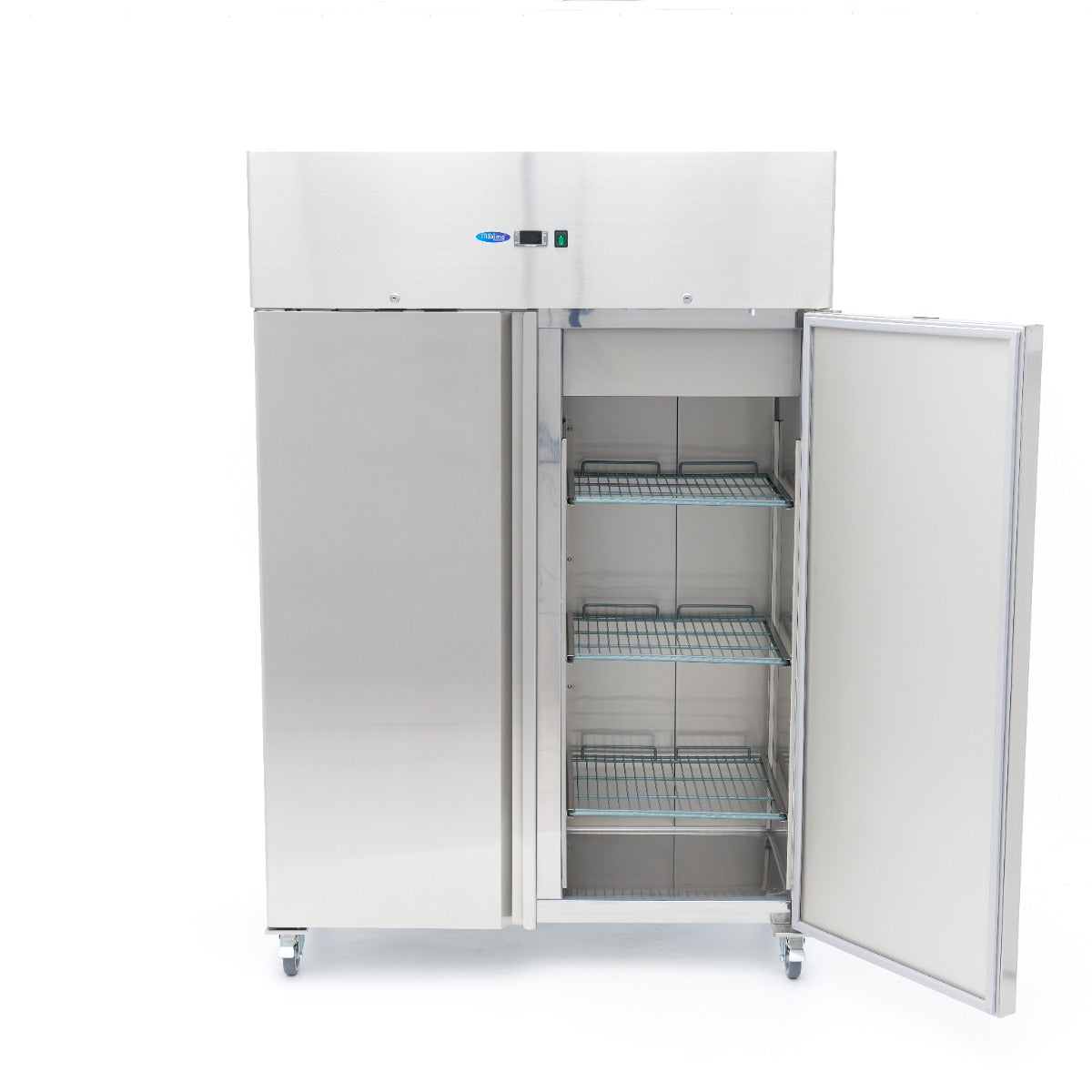 Réfrigérateur - 800 L - 6 étagères réglables - acier inoxydable - sur roulettes