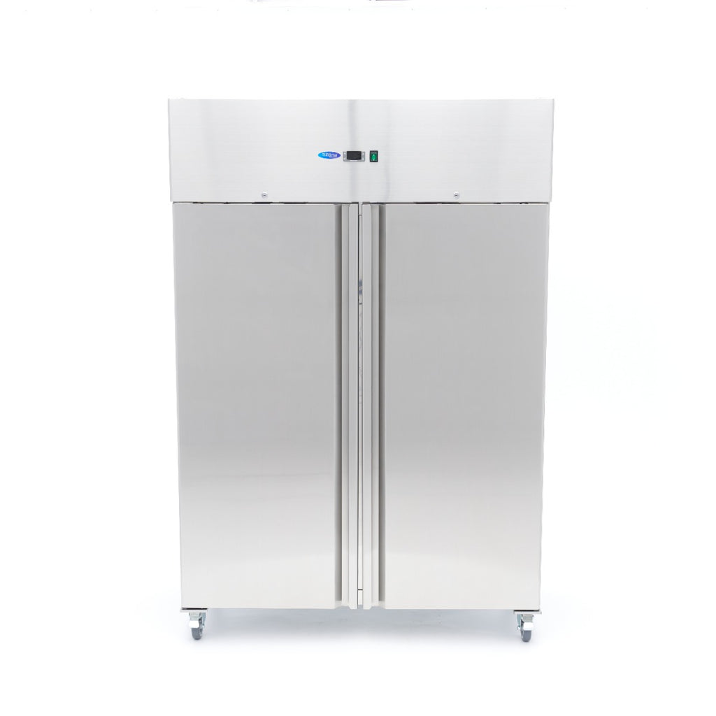 Réfrigérateur - 800 L - 6 étagères réglables - acier inoxydable - sur roulettes
