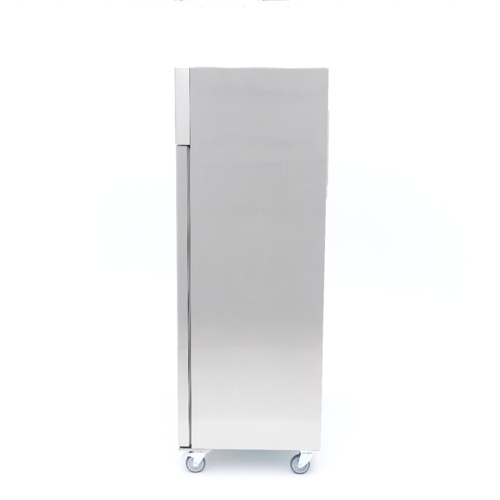 Réfrigérateur - 800 L - 6 étagères réglables - acier inoxydable - sur roulettes