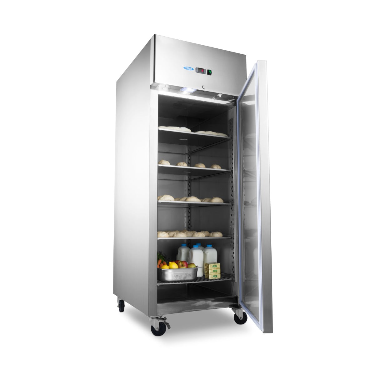 Réfrigérateur de boulangerie - 800 L - étagères réglables - convient à 60 x 40 cm - sur roues
