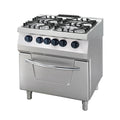 Heavy Duty cuisinière - 4 brûleurs - unité double -profondeur  70 cm - 36kW - gaz incl four électrique